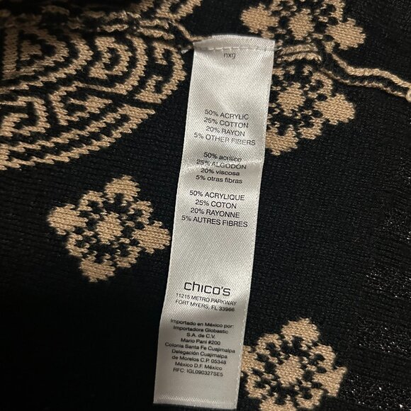 Chico's Petunia Placed-Pattern Cardigan Size 12/Large (Chico's 2) - Picture 11 of 16